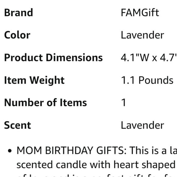 Mothers Gifts - 11 oz Lavender Scented Candle,natural Soy Wax,Pure Essential Oil - Picture 4 of 5